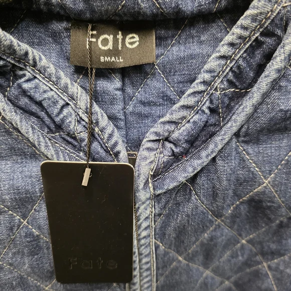 Fate Denim quilted zip up jacket - Picture 2 of 2